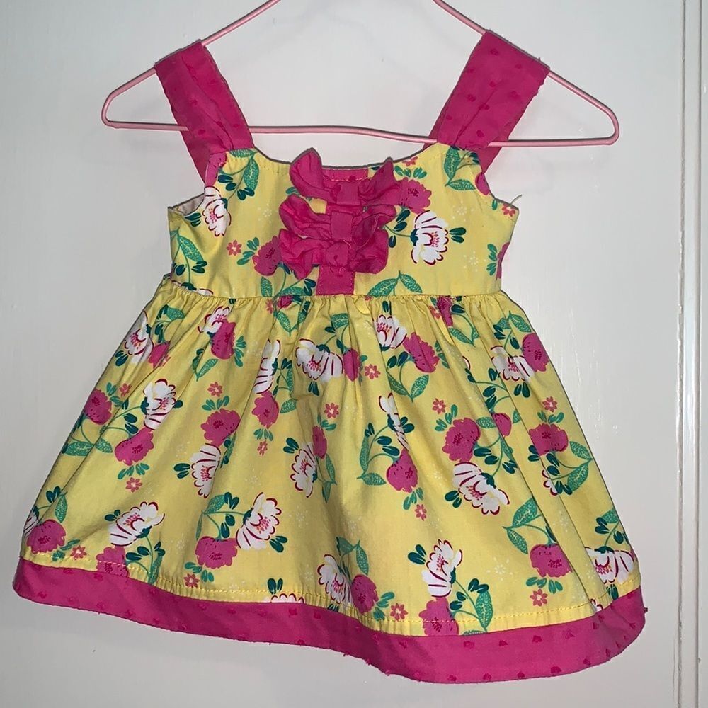 Nannette baby yellow & pink floral dress‎